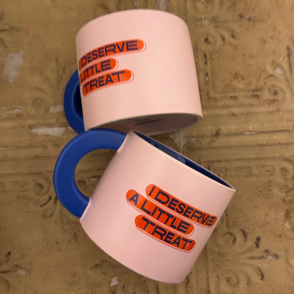 Set of 2- Room Essentials Pink Stoneware Oversized Mug